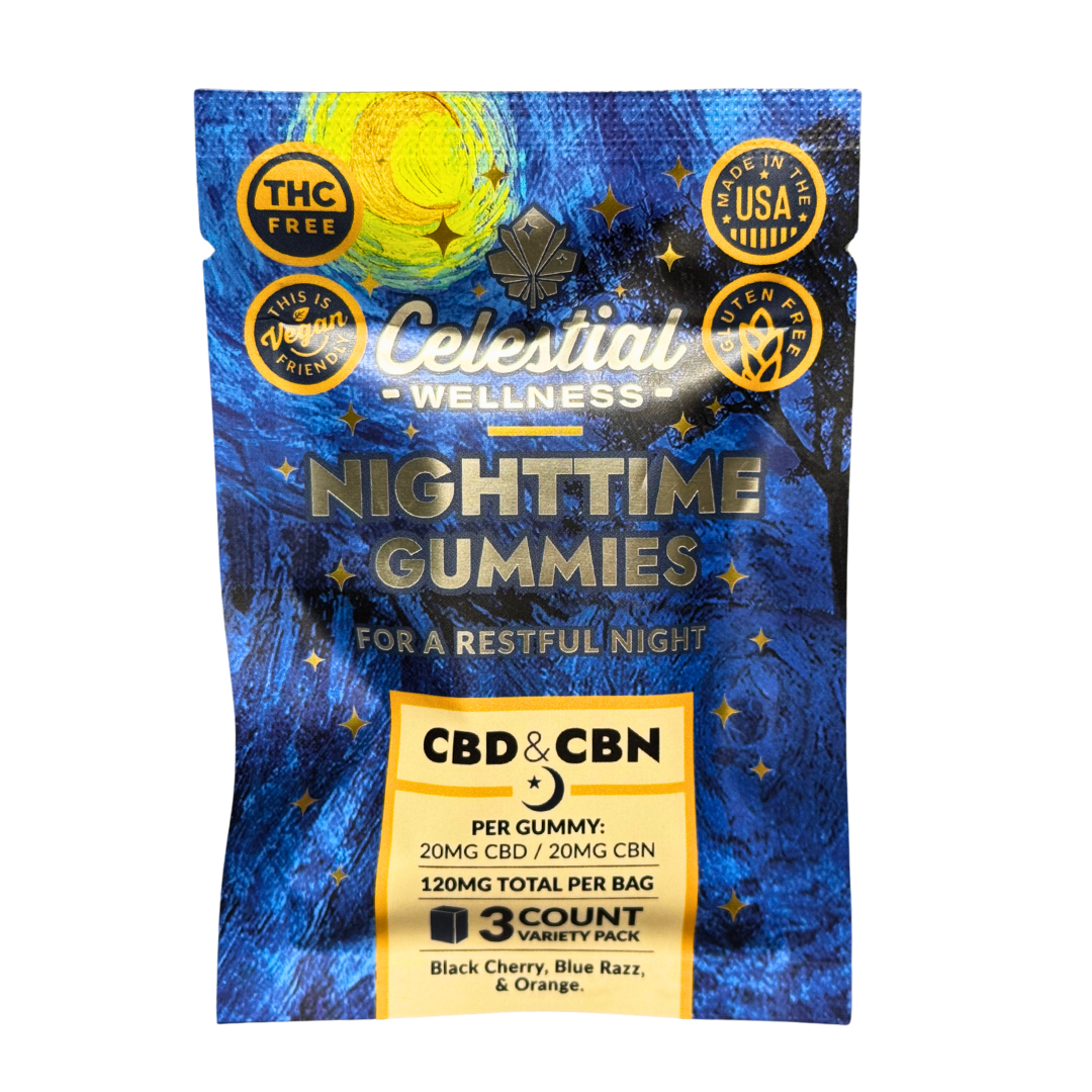 Celestial Wellness | Gummies | CBD + CBN | Nighttime / 3 Count - 120mg
